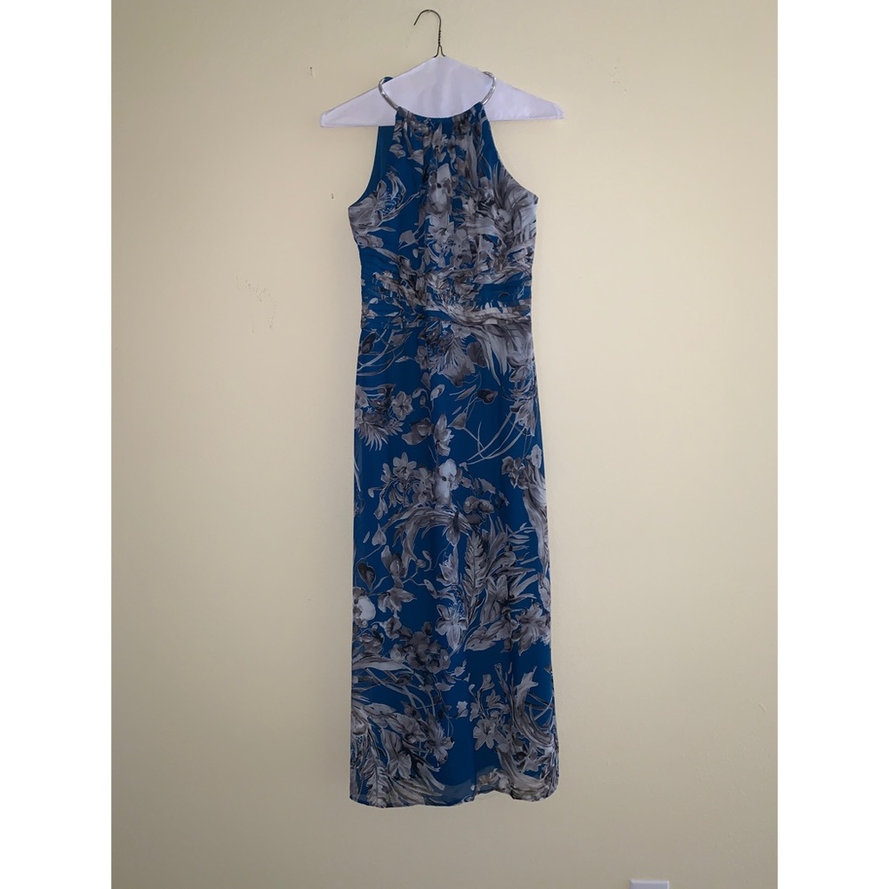 Blue floral gown